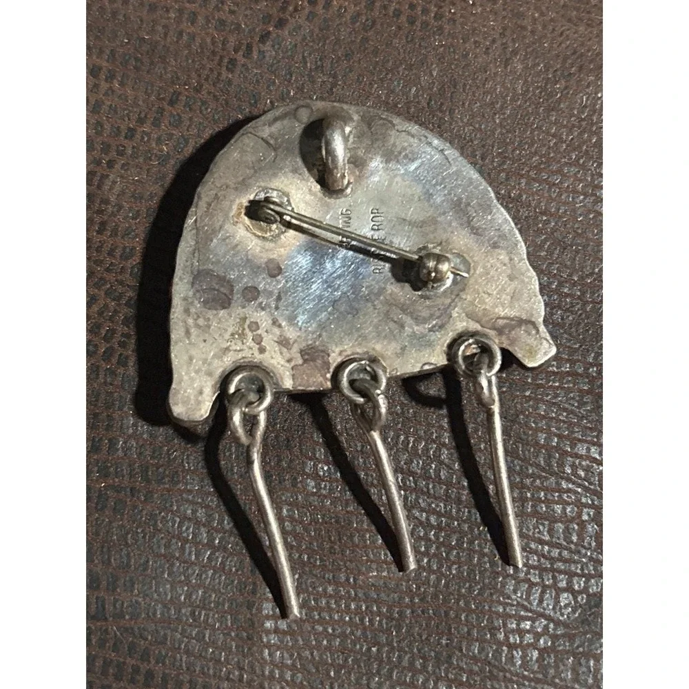Bob Bisbee Anasazi Pottery Pendant Pin Vintage Sterling‎ 925